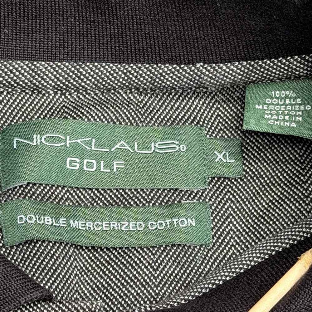 Nicklaus Golf Polo Shirt Mens XL Gray Herringbone Double Mercerized Cotton Short - Picture 2 of 7